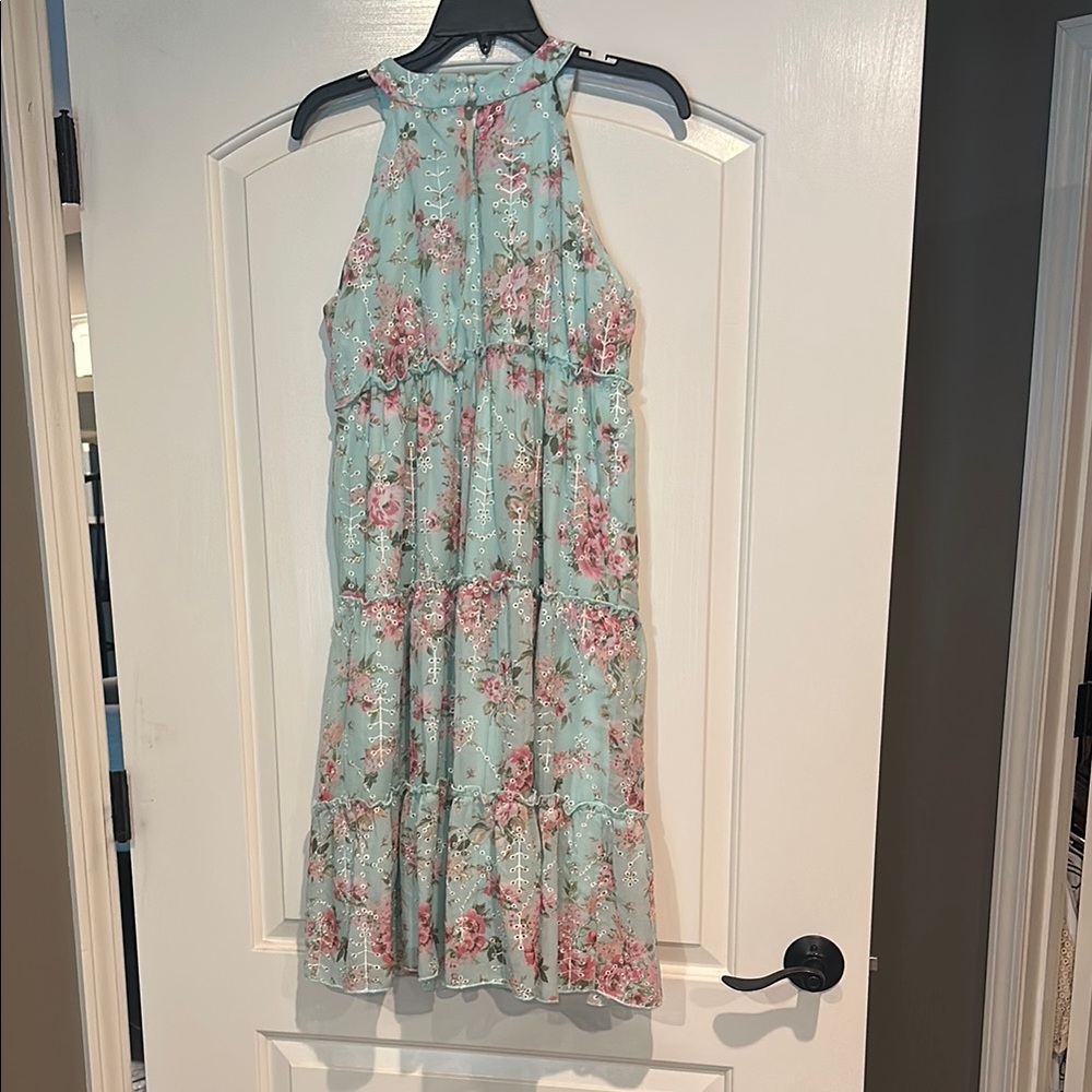 Floral Kids Dress in Blue and Pink - Picture 4 of 5